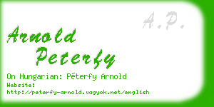 arnold peterfy business card