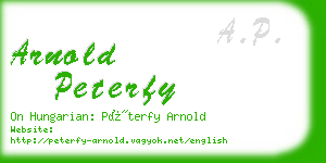 arnold peterfy business card